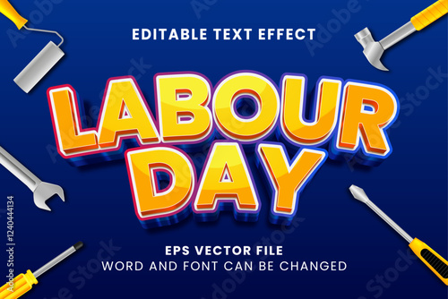 International labour day 3d editable vector text effect
