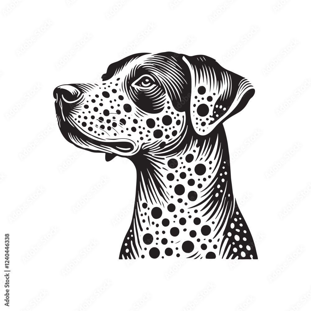 Obraz premium Catahoula Leopard Dog Vector - Catahoula Leopard Dog Silhouette -Illustration of Catahoula Leopard Dog