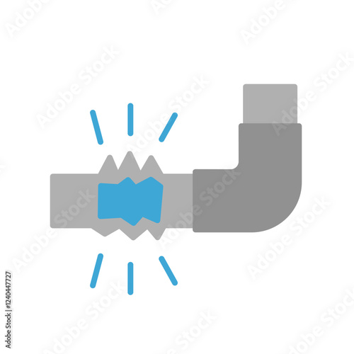 clogged pipes flat icon illustration