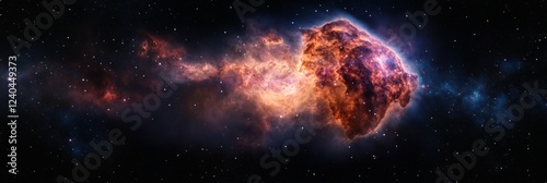 Abstract Nebula Art Vibrant Cosmic Gas Clouds and Dust Patterns - Sci-Fi Concept Designs and Immersive Space Experiences photo