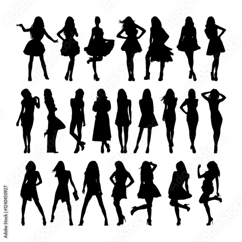 model lady woman fashion silhouette collection