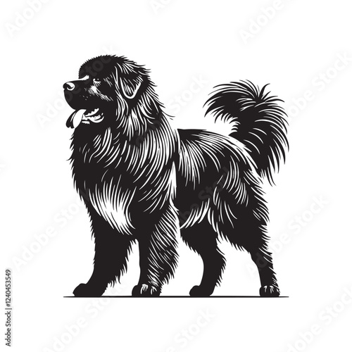 Caucasian Shepherd Dog Vector - Minimalist Caucasian Shepherd Dog Design - Caucasian Shepherd Dog Silhouette.