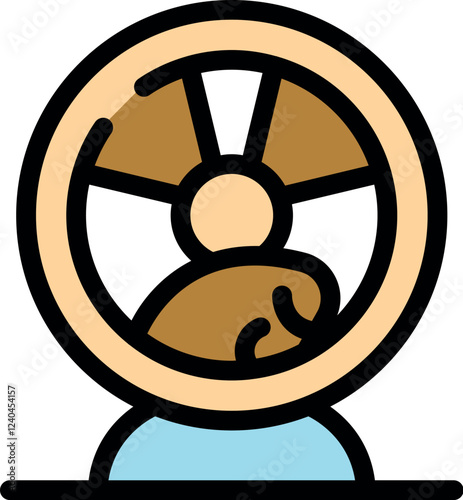 Hamster exercising inside a wheel, promoting pet activity and healthy lifestyle
