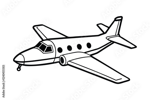 Cessna airplane line art vector illustration2.eps