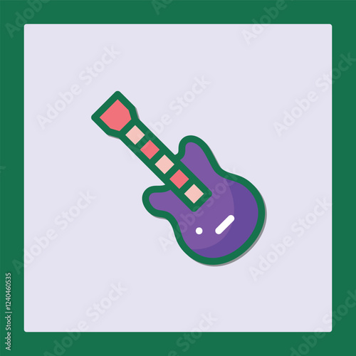 Stylized Electric Guitar Icon Design Graphic