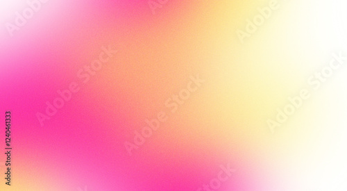 Abstract design element in the form of a blurred gradient in pink and yellow tones with grain texture