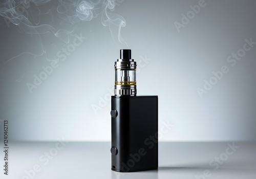 Black E Cigarette Vaporizer Device with Smoke
