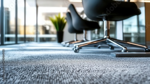 Modern office interior with stylish chairs and carpet photo