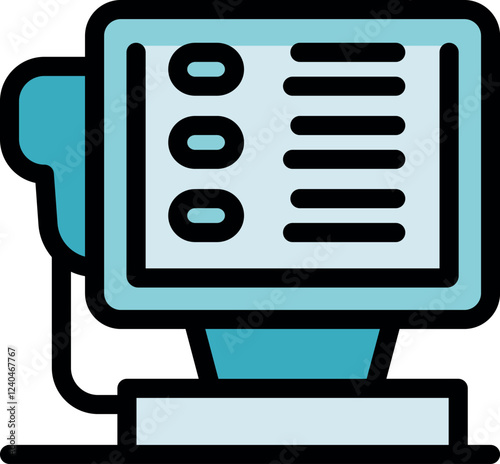 Ultrasound machine displaying diagnostic imaging results in healthcare setting