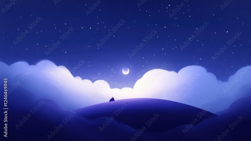 Fototapeta premium Illustration that represents the concept of Sound Sleep Habits 