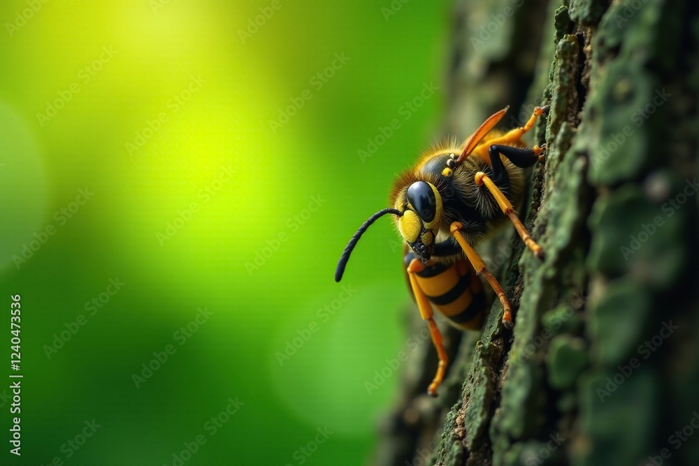 Asian Giant Hornet hiding in the foliage of a tree, Asian Giant Hornet, insect, nature