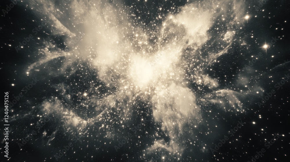 Naklejka premium Cosmic Nebula: A Celestial Tapestry of Stars and Dust