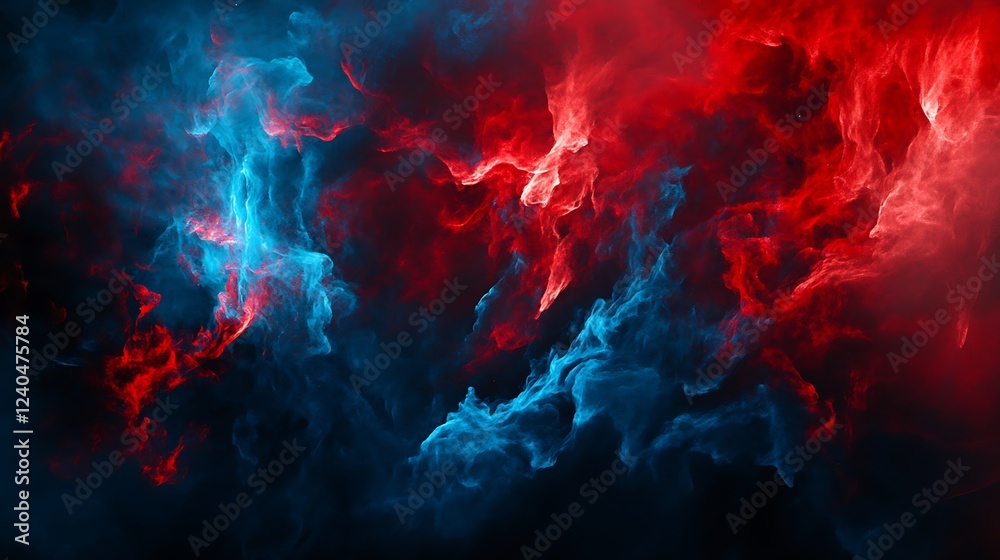 Fototapeta premium Red blue smoke abstract background