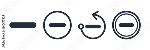 Minus icon symbol vector sign isolated on white background illustration for graphic and web design