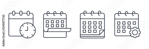 Calendar icon symbol vector sign isolated on white background illustration for graphic and web design