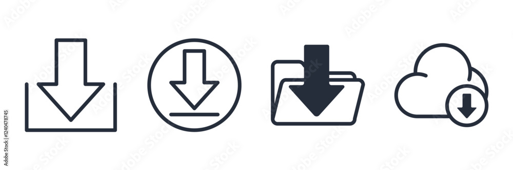Download icon symbol vector sign isolated on white background illustration for graphic and web design Download icon symbol vector sign isolated on white background illustration for graphic and web design