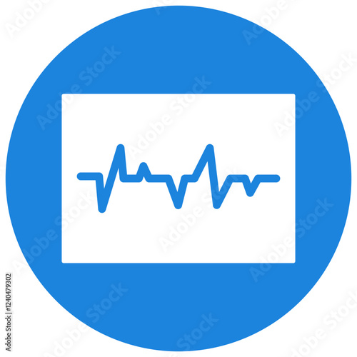 Heart Beat Blue Circle Icon