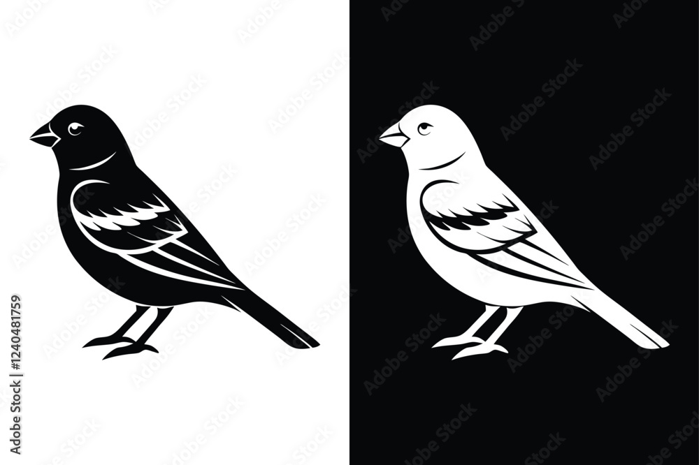 Fototapeta premium Creative Finch Bird Vector Icon for Digital and Print Projects.
