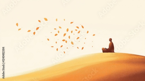 Illustration that represents the concept of Zen Practices for Stress Reduction 