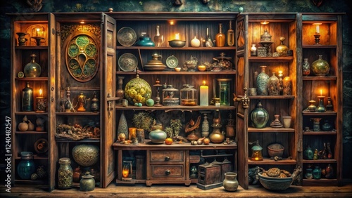 Mysterious Cabinet of Wonders, curious objects, oddities,  curious objects photo