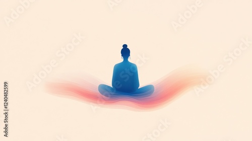 A stock illustration that represents the concept of Mindful Breathing 