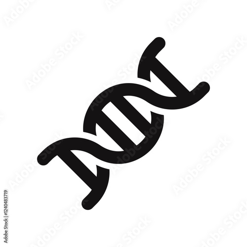 DNA or chromosome icon. Spiral molecule symbol. Vector illustration.