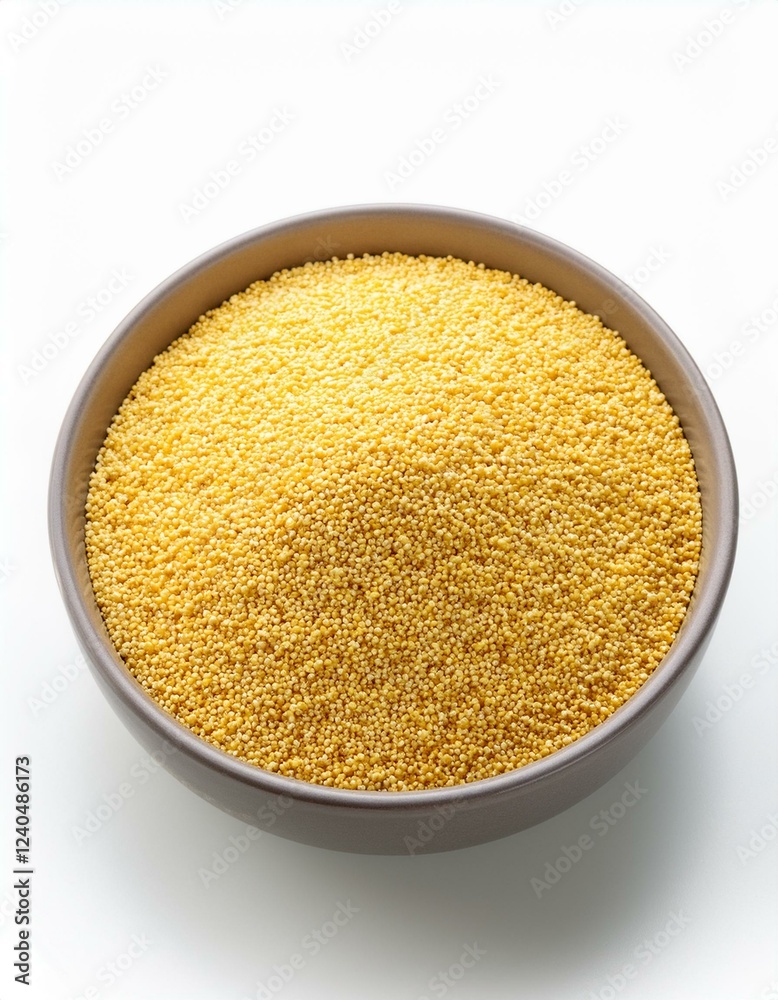 Millet groats in bowl on white background Millet groats in bowl on white background