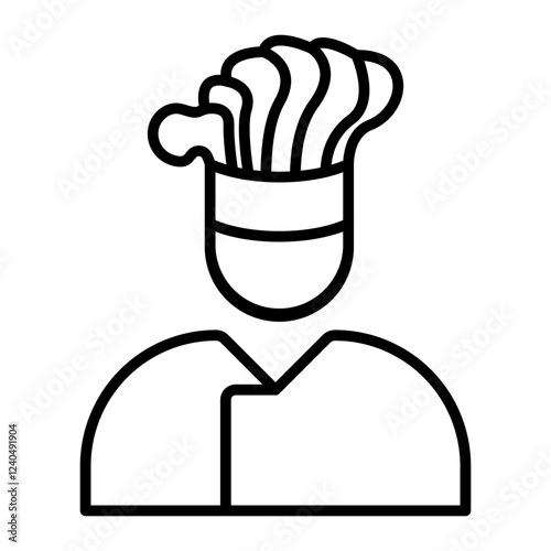Uniformed Waiter.line icons