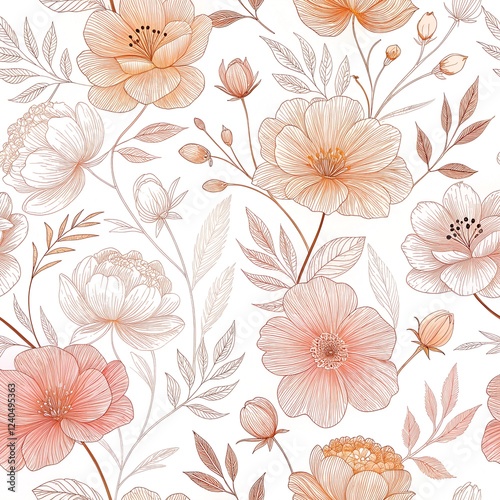 Wallpaper Mural seamless floral background Torontodigital.ca