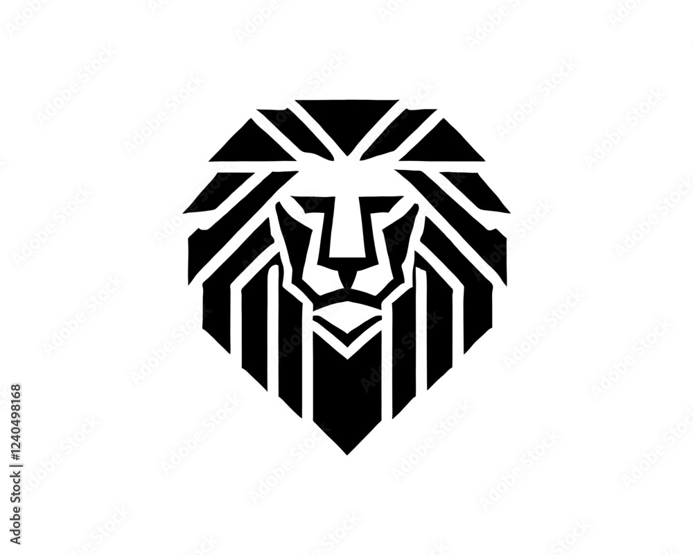 Geometric Lion Logo Design Vector Template. Geometric Lion Logo Design Vector Template.