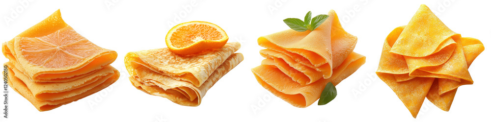 Orange crepe isolate on white background Mix Collection Png. Orange crepe isolate on white background Mix Collection Png.
