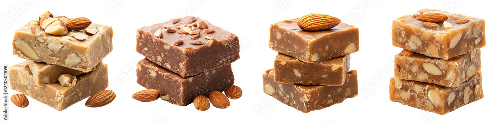 Almond fudge isolate on white background Mix Collection Png. Almond fudge isolate on white background Mix Collection Png.
