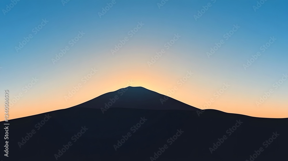 Majestic Sunrise Mountain Peak Silhouette Landscape Majestic Sunrise Mountain Peak Silhouette Landscape