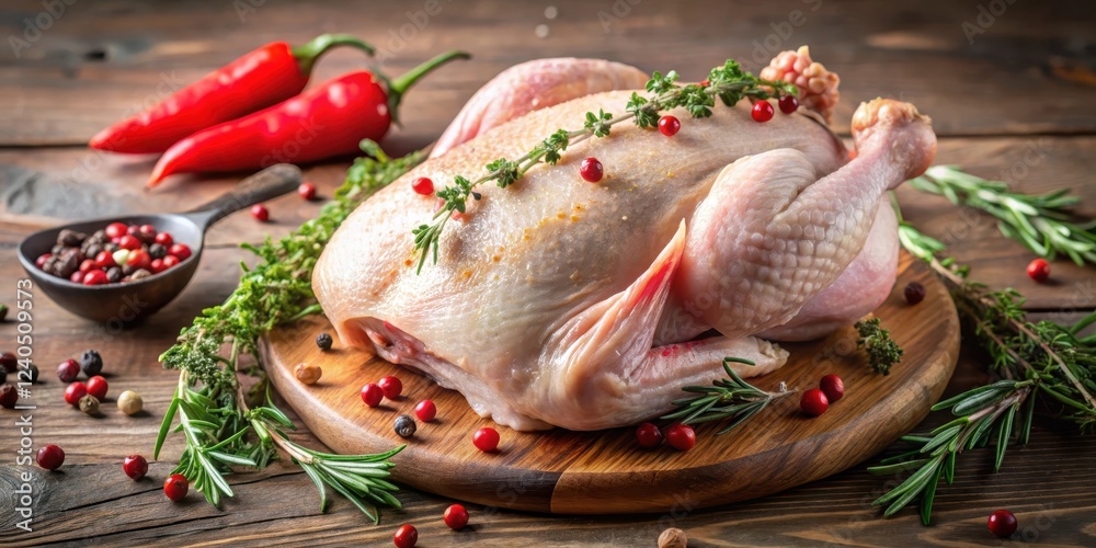 Whole Raw Chicken with Rose Pepper and Thyme, cooking method, chicken cooking,  cooking method,chicken cooking