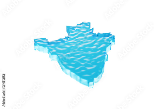 Water Ice Map Of Burundi Global Warming Melting Glacier In Deep Ocean Blue Water 3d Illustration photo