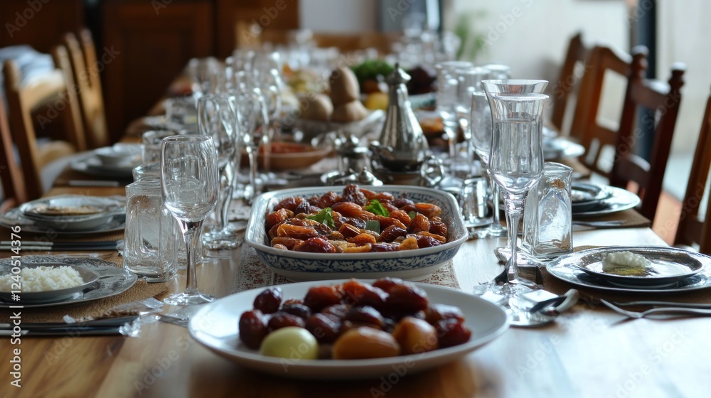 Naklejka premium A Lavish Feast: A Table Set for a Grand Celebration