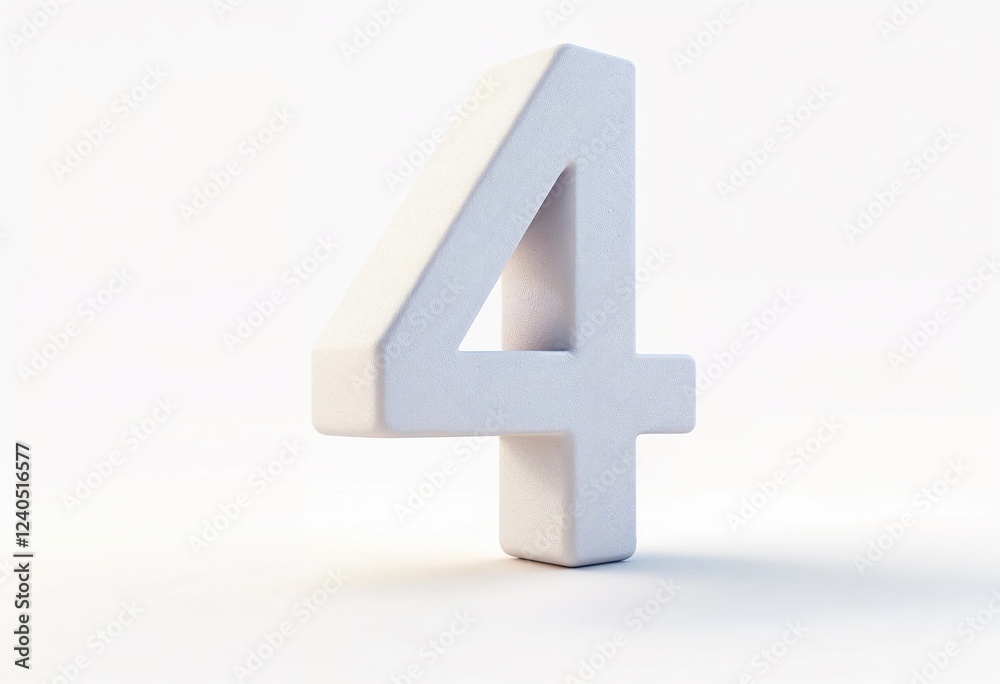 Number Four Stands Bold and Bright in Minimalist Elegance. Generative AI Number Four Stands Bold and Bright in Minimalist Elegance. Generative AI