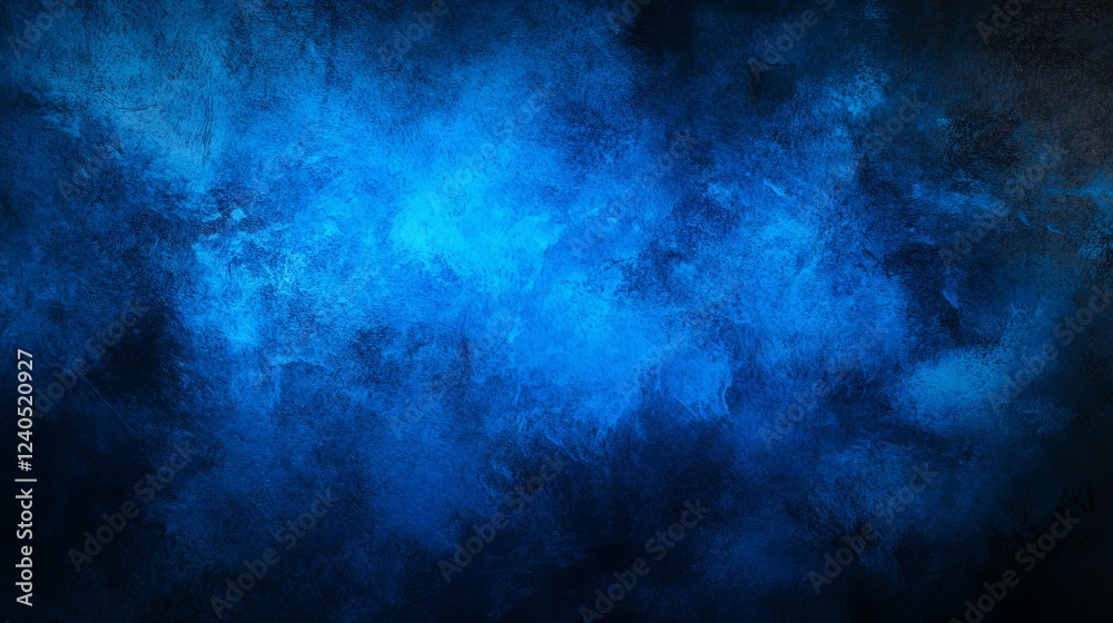 Fototapeta premium Abstract background featuring a vibrant blue glow effect against a dark backdrop with a grainy texture