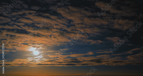 Sky Overlay. Beautiful bright sky with fluffy clouds. Nature sky