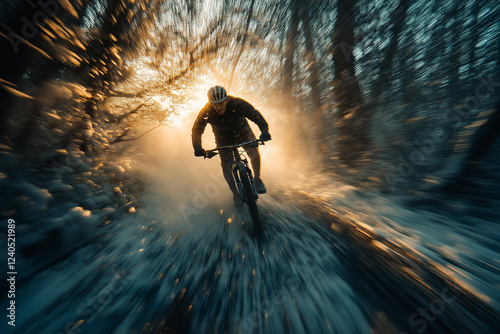 CONQUER THE DIRT. A mountain biker's knobby tire tears through a muddy trail, illustrating the raw energy and gritty thrill of off-road cycling.


