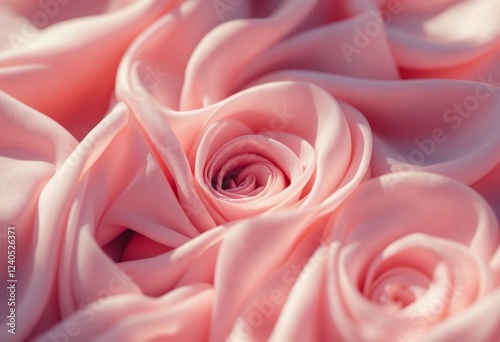Delicate Pink Fabric Roses Creating a Serene and Romantic Ambiance. Generative AI
