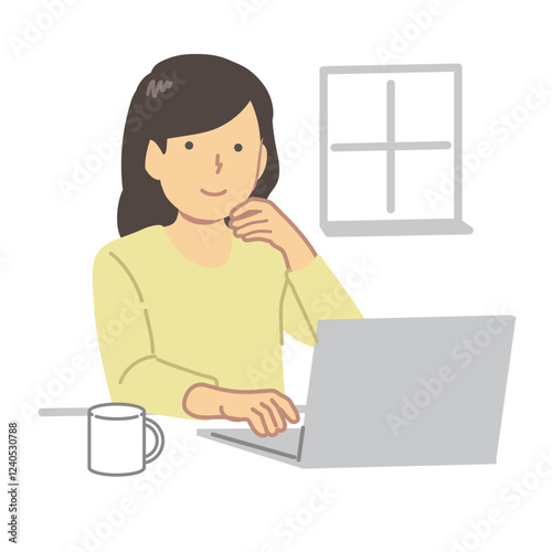 パソコンを扱う女性