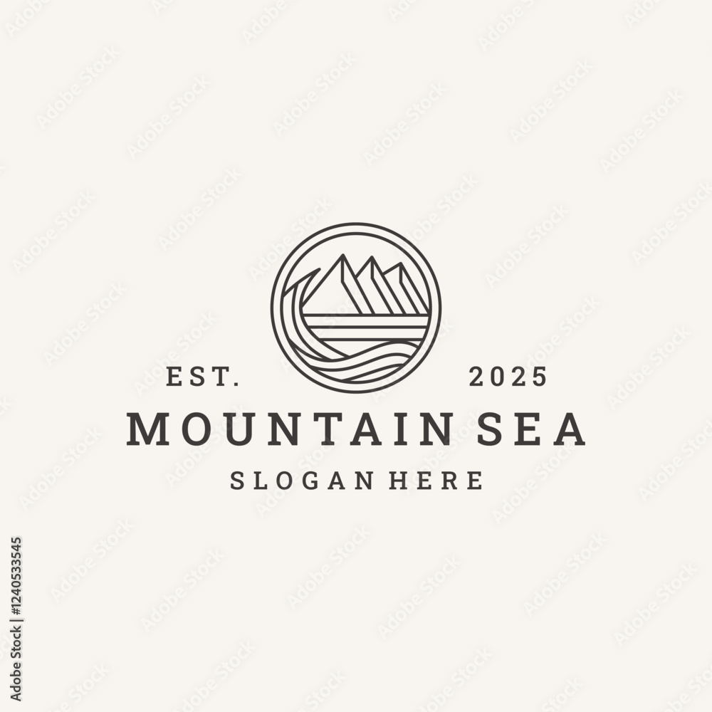 Fototapeta premium Mountain logo vector hipster vintage icon illustration