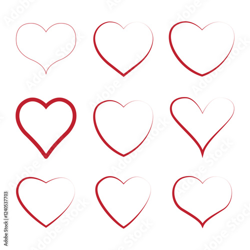 Collection of Flat Heart Icons