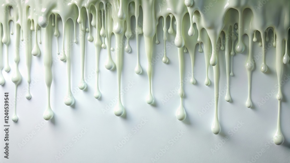 Slow drips of translucent slime fall onto a pristine white surface, forming a mesmerizing pattern, gelatinous, flow, organic, movement, sticky Slow drips of translucent slime fall onto a pristine white surface, forming a mesmerizing pattern, gelatinous, flow, organic, movement, sticky