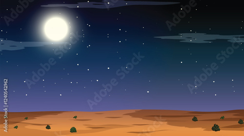 Mountain river in canyon at night. Vector cartoon landscape of nature park, water stream in gorge with stone cliffs and rocks. Grand canyon national park in Arizona