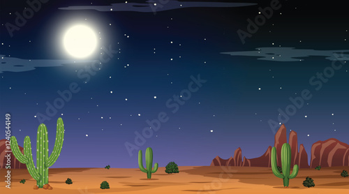 Mountain river in canyon at night. Vector cartoon landscape of nature park, water stream in gorge with stone cliffs and rocks. Grand canyon national park in Arizona