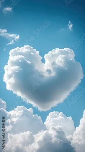 Craft a dreamy scene with a cloud heart in the sky