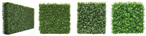 Lush green artificial hedge panels for landscape design and privacy screening in outdoor spaces