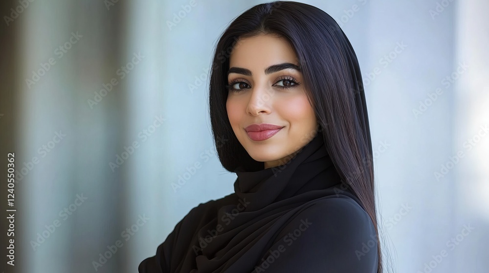 Confident Middle Eastern Woman Leading Creative Brainstorming Session in Modern Office Environment Confident Middle Eastern Woman Leading Creative Brainstorming Session in Modern Office Environment